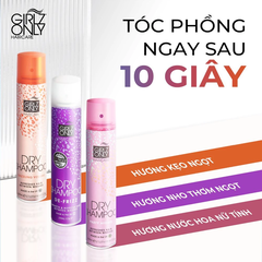 Dầu gội khô GIRLZ ONLY hương cam quýt/trái cây/tóc bồng bềnh/tóc bết rối/làm sạch tóc/cho tóc sáng màu/tối màu 200ml