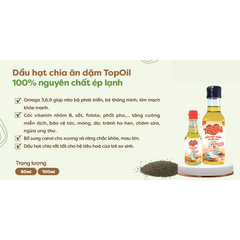 Dầu hạt chia nguyên chất Topoil 60ml/100ml dành cho bé từ 6 tháng tuổi