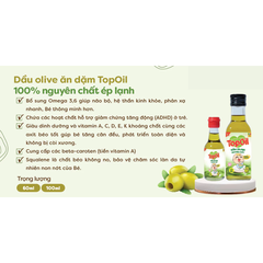 Dầu olive nguyên chất Topoil 100ml dành cho bé từ 6 tháng tuổi