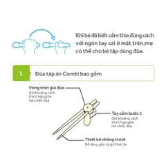 Đũa tập ăn cao cấp Combi có hộp mầu xanh (LL) 81017