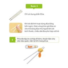 Đũa tập ăn cao cấp Combi có hộp mầu xanh (LL) 81017
