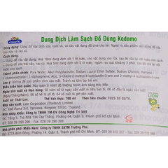 Dung dịch làm sạch đồ dùng cho bé Kodomo túi 700ml/chai 750ml không mùi