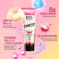 Dưỡng thể chống nắng Malissa Kiss hương nước hoa Hottie/Delight/Sweetie 200g