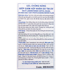 Gel chống nắng Vichy bảo vệ da, ngừa thâm nám 40ml