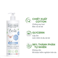 Gel tắm gội cho bé Evoluderm chiết xuất Cotton 500ml