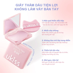 Giấy thấm dầu hoa hồng Ukiss (100 tờ/hộp)