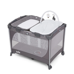 Giường cũi trẻ em Joie Commuter Change & Snooze Linen Gray