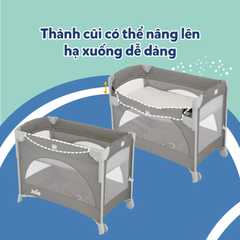 Giường cũi trẻ em Joie Kubbie Sleep Foggy Gray