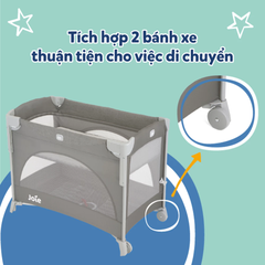 Giường cũi trẻ em Joie Kubbie Sleep Foggy Gray