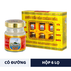 Hộp 6 lọ nước yến sào Khánh Hòa Sanest có đường 70ml