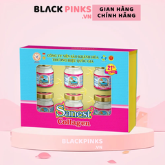 Hộp 6 lọ nước yến sào Khánh Hòa Sanest collagen có đường 70ml
