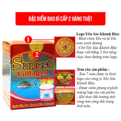 Hộp 6 lọ nước yến sào Khánh Hòa Sanest collagen có đường 70ml