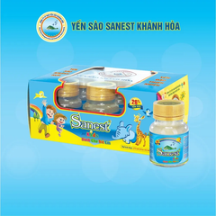 Hộp 6 lọ nước yến sào Khánh Hòa Sanest dành cho trẻ em có đường 70ml