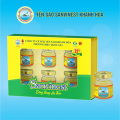 Hộp 6 lọ nước yến sào Khánh Hòa Sanest đông trùng hạ thảo có đường 70ml