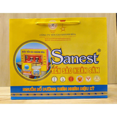 Hộp 6 lọ nước yến sào Khánh Hòa Sanest nhân sâm có đường 70ml