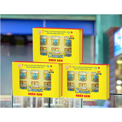 Hộp 6 lọ nước yến sào Khánh Hòa Sanest nhân sâm có đường 70ml