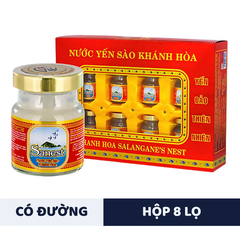 Hộp 8 lọ nước yến sào Khánh Hòa Sanest có đường 70ml