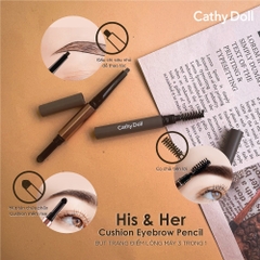 Kẻ mày Cathy Doll 3 trong 1 - #01 Dark Brown/#02 Medium Brown/#03 Ash Brown/#04 Gray Brown 0.16g + 0.4g