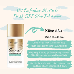 Kem chống nắng L'Oreal mịn nhẹ kiềm dầu thoáng mịn da 50ml