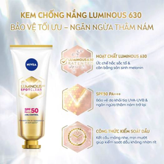 Kem chống nắng Nivea hỗ trợ mờ đốm nâu, ngừa thâm nám 40ml