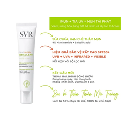 Kem chống nắng SVR làm giảm mụn SPF50+ 40ml