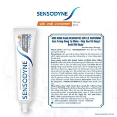 Kem đánh răng Sensodyne Gentle Whitening làm sáng răng 100g/160g