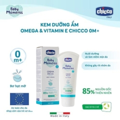 Kem dưỡng ẩm chứa Omega và vitamin E Chicco 100ml