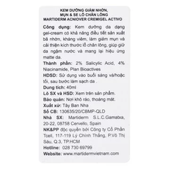 Kem dưỡng Martiderm giảm nhờn, mụn & se lỗ chân lông 40ml