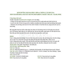 Kem dưỡng Mincer Pharma Detox phục hồi, ngừa lão hoá 50ml