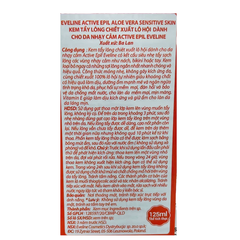 Kem tẩy lông Eveline từ Lô Hội cho da nhạy cảm 125ml