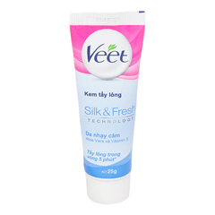 Kem tẩy lông Veet Silk & Fresh dành cho da nhạy cảm 25g/50g