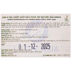 Kem ủ tóc Le Petit Olivier phục hồi sâu hư tổn 330ml