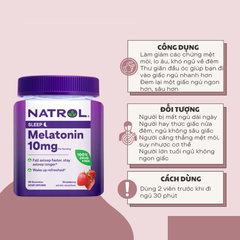 Kẹo dẻo hỗ trợ ngủ ngon Natrol Melatonin 10mg 90 viên
