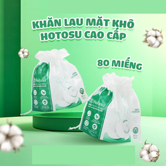 Khăn lau mặt khô Hotosu cao cấp 80 miếng - size 15x20cm/20x20cm
