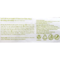 Khăn ướt Huggies Clean Care không mùi gói 80 miếng
