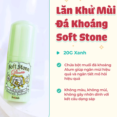 Lăn khử mùi Deonatulle đá khoáng trắng không màu/xanh sáng da 20g