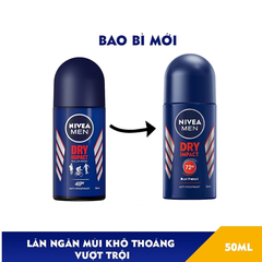 Lăn khử mùi Nivea Men khô thoáng da vượt trội 50ml