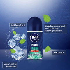 Lăn khử mùi Nivea Men mát lạnh thơm năng động/sảng khoái 50ml
