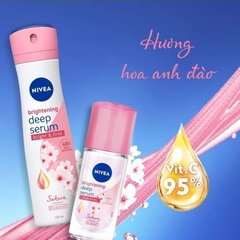 Lăn khử mùi Nivea Serum sáng mịn hương hoa hồng/Sakura 40ml