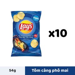 Lốc 10 gói snack khoai tây Lay's tôm càng pho mai 54g
