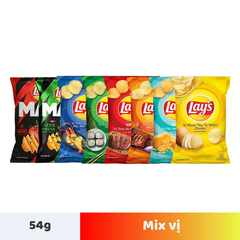 Lốc 10 gói snack khoai tây Lay's mix vị 54g
