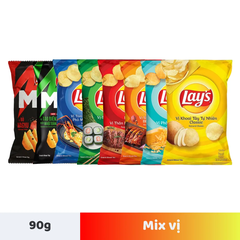 Lốc 10 gói snack khoai tây Lay's mix vị 90g