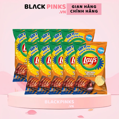 Lốc 10 gói snack khoai tây Lay's vị sườn nướng BBQ Brazil 54g