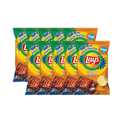 Lốc 10 gói snack khoai tây Lay's vị sườn nướng BBQ Brazil 54g