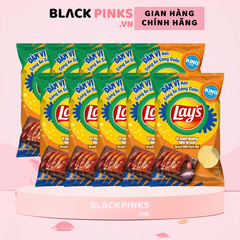 Lốc 10 gói snack khoai tây Lay's vị sườn nướng BBQ Brazil 95g