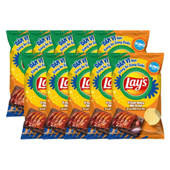 Lốc 10 gói snack khoai tây Lay's vị sườn nướng BBQ Brazil 95g