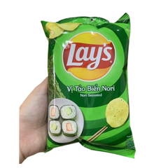 Lốc 10 gói snack khoai tây Lay's vị tảo biển Nori 32g