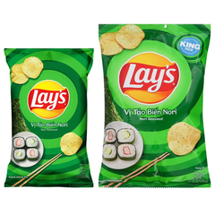 Lốc 10 gói snack khoai tây Lay's vị tảo biển Nori 90g