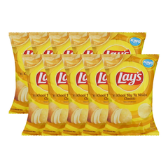 Lốc 10 gói snack khoai tây Lay's vị tự nhiên 90g