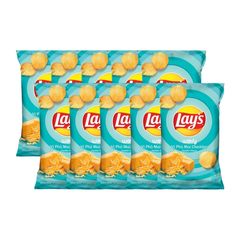 Lốc 10 gói snack khoai tây Lay's Wavy vị phô mai Cheddar 90g